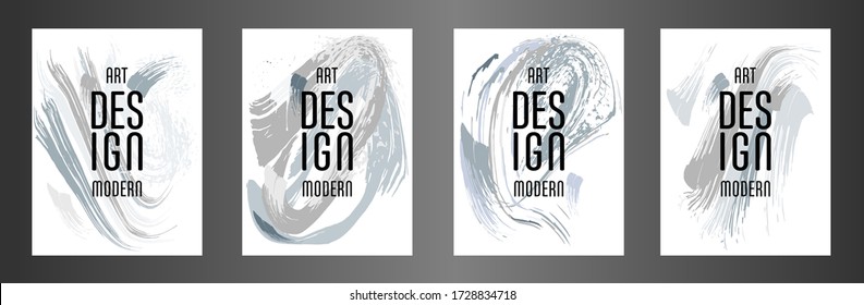 Сovers with brush strokes for books, magazines, catalogs. Vector illustration.