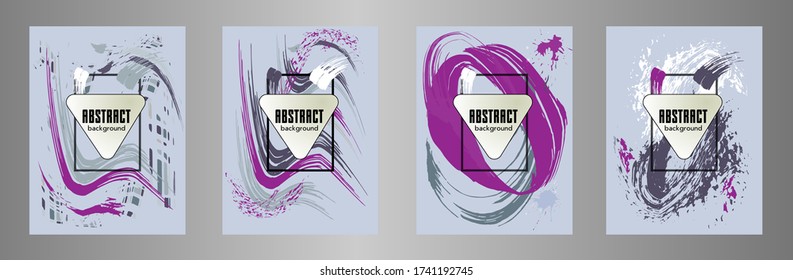 Сovers with brush strokes for books, magazines, catalogs. Vector illustration.