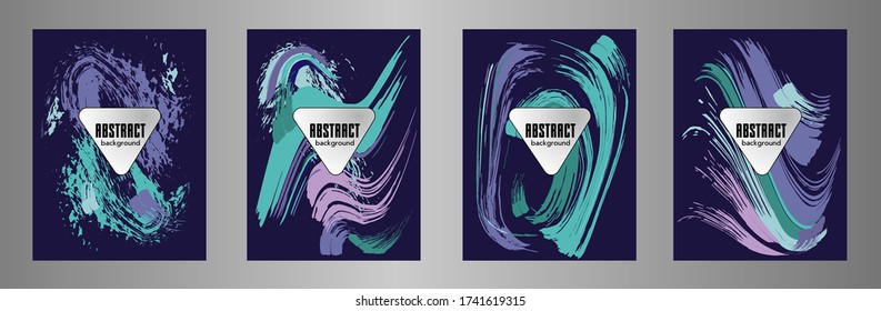 Сovers with brush strokes for books, magazines, catalogs. Vector illustration.