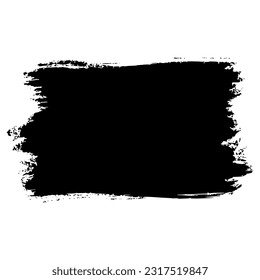 pinceladas, pinceles, líneas, pintura negra, grunge. elemento gráfico dibujado a mano aislado en fondo blanco. ilustración vectorial.
