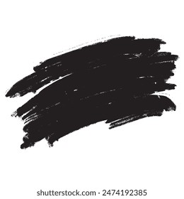 brush strokes, brushes, lines, black paint, grunge. hand drawn graphic element isolated on white background. vector illustration.