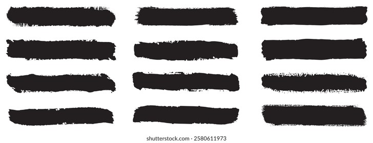 Brush strokes collection. brushes, lines, frames, box, grungy.. Distressed banner. Vector grungy paint brush strokes collection. Black paint spots vector for design.