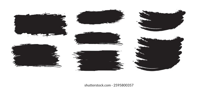  Brush strokes collection. Grunge Black Paint and Ink Brush Stroke Compilation. Brushstrokes, Lines, Grunge Effect, Dirty Backdrop. 