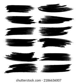 Brush strokes collection on white background. Easily editable vector eps.