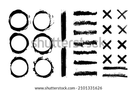 brush and strokes collection vector, black ink splash concept