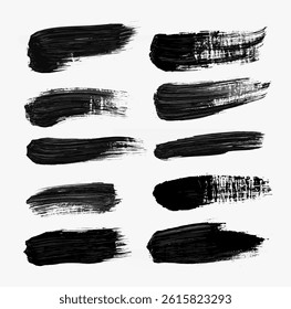 Brush strokes, collection, vector set