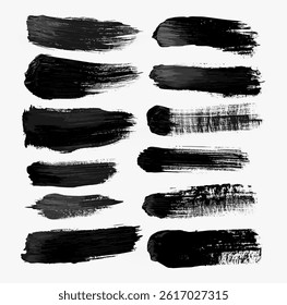 Brush strokes, collection, vector set