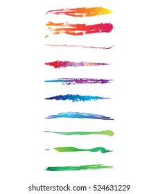 Brush strokes with color Vector