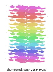 Brush strokes in the colors of the rainbow flag
