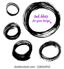 Brush strokes.  Drawing created in ink sketch handmade technique.  Vector illustration design element.