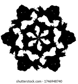 Flor de pincel en forma de negro y blanco