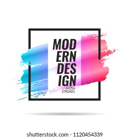  Pincel. Marco para el nombre en un estilo moderno. Elementos para el diseño de pancartas, folletos, volantes, carteles, folletos y tarjetas de regalo. Ilustración del vector
