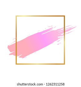 Brush Strokes Gold Square Frame Abstract Stock Vector (Royalty Free ...