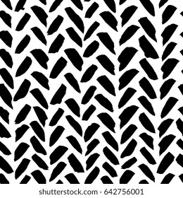 Brush strokes graphic seamless pattern in black and white. Artistic, modern, creative, fashion design. For print, digital paper, textile, fabric, hand drawn dry ink grunge textures.
