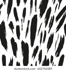 Brush strokes graphic seamless pattern in black and white. Artistic, modern, creative, fashion design. For print, digital paper, textile, fabric, hand drawn dry ink grunge textures.