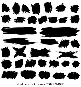 Brush strokes, great design for any purposes. Grunge texture. Dirty distress texture. Vector illustration. Stock image.