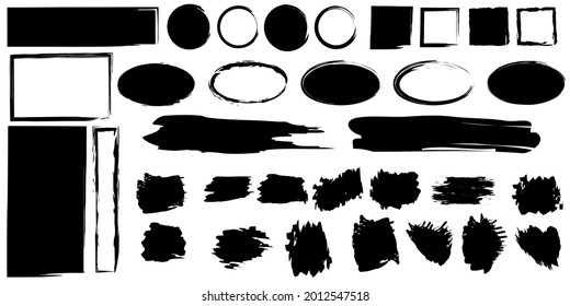 Brush strokes, great design for any purposes. Grunge texture. Dirty distress texture. Vector illustration. Stock image.