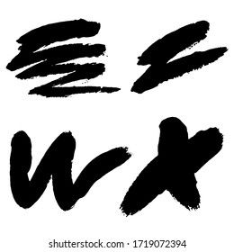 Brush strokes. Grunge design elements.