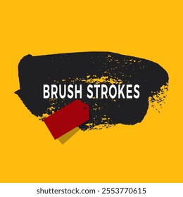  Brush strokes grunge vector art illustration Black Brush strokes isolated on white background.