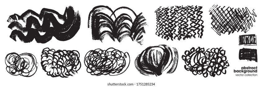 Pulsaciones de pincel. Ilustraciones dibujadas a mano. 