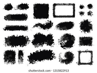 Brush Strokes. Hand drawn. Vector paintbrush set. line or texture. Dirty artistic design element. box. frame or background for text. 