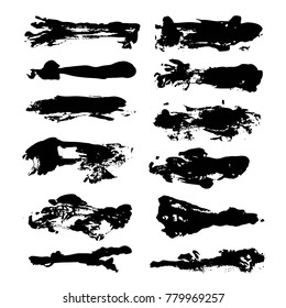 Brush strokes hand-drawn vector isolated on a white background