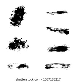 Brush strokes. Imprint of paints. Samples of rubbish