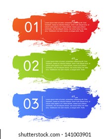 Brush strokes infographics options banner. Vector illustration. can be used for workflow layout, diagram, number options, web design.