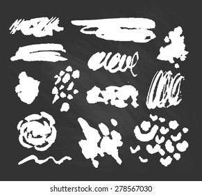 Brush strokes and Ink and Paint Splatters Vector set