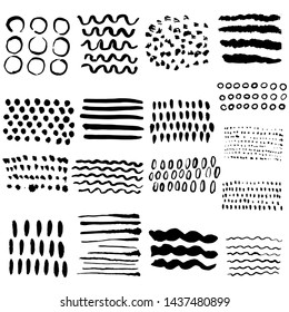 brush strokes ink set, spray,vector