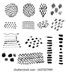 brush strokes ink set, spray,vector
