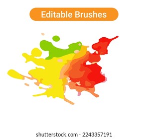 Brush strokes isolated. Editable brush arts
