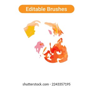 Brush strokes isolated. Editable brush arts