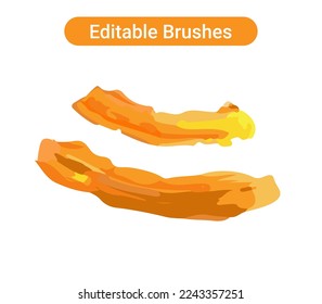 Brush strokes isolated. Editable brush arts