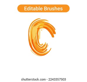 Brush strokes isolated. Editable brush arts