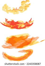 Brush strokes isolated. Editable brush arts