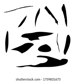 Вlack brush strokes isolated on a white background
