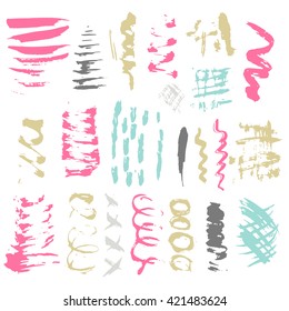 Brush strokes isolated on white background made in vector. Hand drawn brush stroke vector design element. Modern Brush Texture. Made in vector. Brush Stroke. Dry Brush. Brush Collection. Brush Grunge