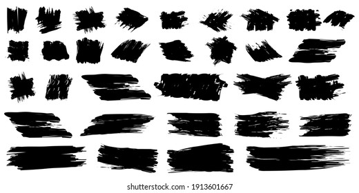 Brush strokes in japanese style. Modern brush calligraphy. Dirty grunge texture. Vector paint. Stock image. EPS 10.