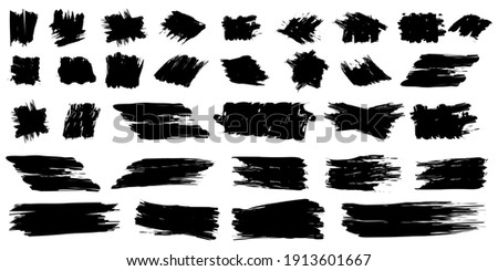 Brush strokes in japanese style. Modern brush calligraphy. Dirty grunge texture. Vector paint. Stock image. EPS 10.