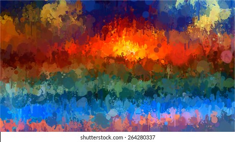 Brush strokes landscape background. Vector version