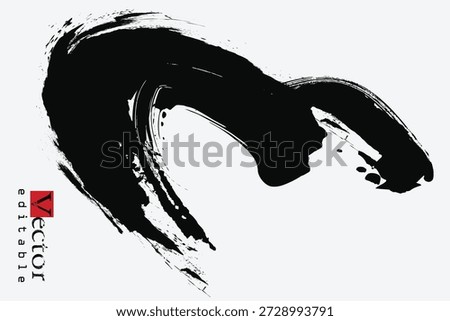 brush strokes letter M, Brush stroke and texture, grunge paint element, brush stroke art, Ink paint on brochure, black ink brush stroke on white background. Design elements.eps