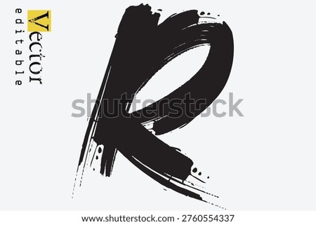 brush strokes letter R, R Font brush stroke art, drawn R letters Logo design. Brush stroke and texture, grunge Ink paint element, black ink brush stroke. Brushstroke Letter Logo Design.eps