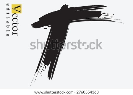brush strokes letter T, T Font brush stroke art, drawn T letters Logo design. Brush stroke and texture, grunge Ink paint element, black ink brush stroke. Brushstroke Letter Logo Design.eps