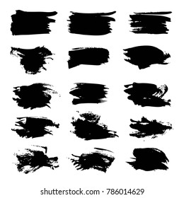 Brush strokes from paint hand-drawn vector isolated on a white background