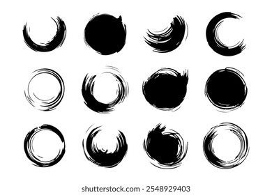 Brush strokes. Paint brush set. Grunge design element. background texture