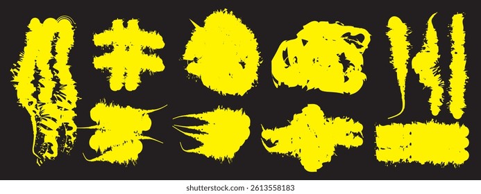 Brush strokes paint splashes drawn in a rectangular shaped, Eps 10