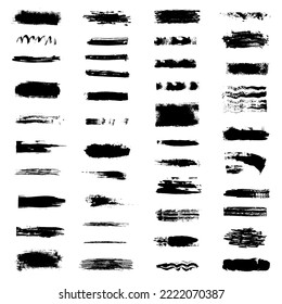 trazos de pincel , manchas de pintura , conjunto de elementos aislados de textura 