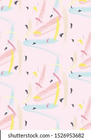 brush strokes pastel pink abstract seamless pattern