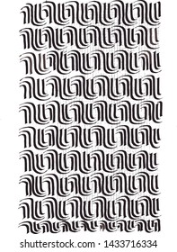 Brush strokes of pencil or Ink.. A set of drawn patterns. Calligraphy. Vector silhouettes